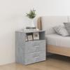 Bedside Table - vidaXL - Concrete Grey - 50x32x60 Cm - 2 Drawers - Engineered Wood