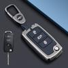 Alloy Car Flip Key Case Cover For Volkswagen VW Polo Golf Passat Tiguan Beetle Caddy T5 Up Eos Skoda Octavia Seat Leon Altea