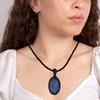 Macrame Necklace Labradorite Pendant Natural Handmade Stone Crystal Bohemian