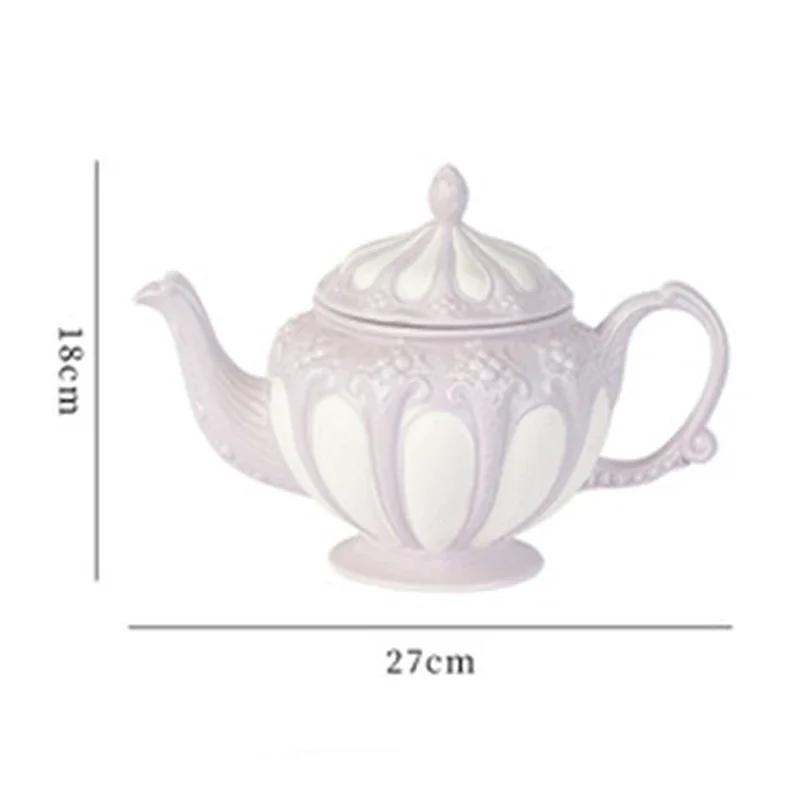 British Retro Court Tea Set Simple English Afternoon Tea Set Creative Ceramic Kettle Set Teapot Teacup Household Tableware Gift