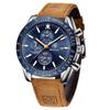BY BENYAR Watch Watch Chronograph Analog Watch 30M Waterproof Business Simple Stylish Popular Formal Leather Belt Quartz Watch Gift for Men Brown