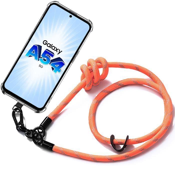 Case - BOOLING - for Samsung Galaxy A54 5G - Shockproof Protection - Sturdy Lanyard - Orange