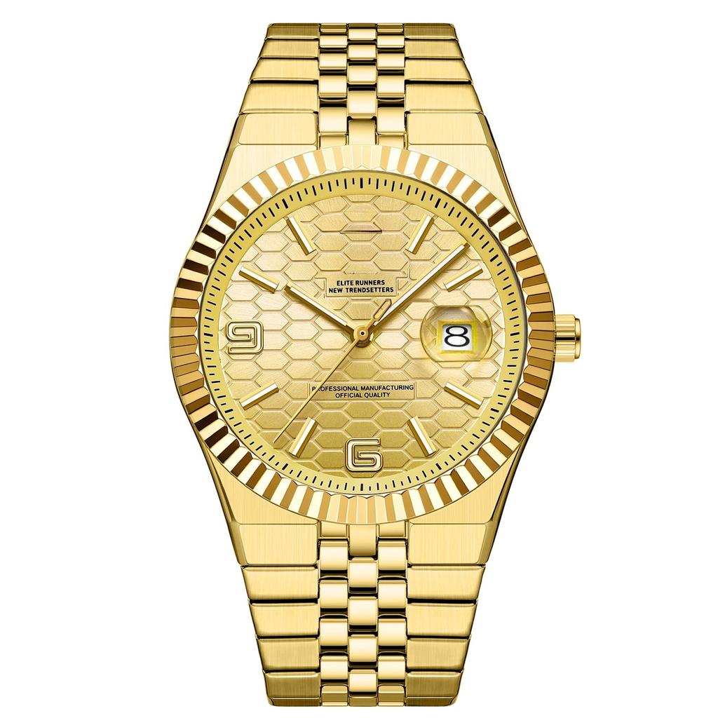 Men Watches Gorgeous Classic Clock Stainless Steel Diving Series Waterdrop Calendar Quartz Watch