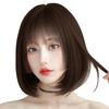 Wig Bob Hime Cut Candybay Blunt Bangs Short Straight Hime Hair Full Wig Heat Resistant Small Face Lightweight Harajuku Lolita Wig with Pink Net