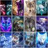 DIY 5D Diamond Painting Night Wolf Diamond Embroidery Paintings Full Round Drill Rhinestones Animal Cross Stitch Gift Home Decor