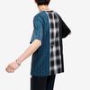 Fila Mihara Yasuhiro Collaboration Loose Fit Logo Print Plaid Crew Neck T-Shirt Men Tops Black F11M223104F-BK