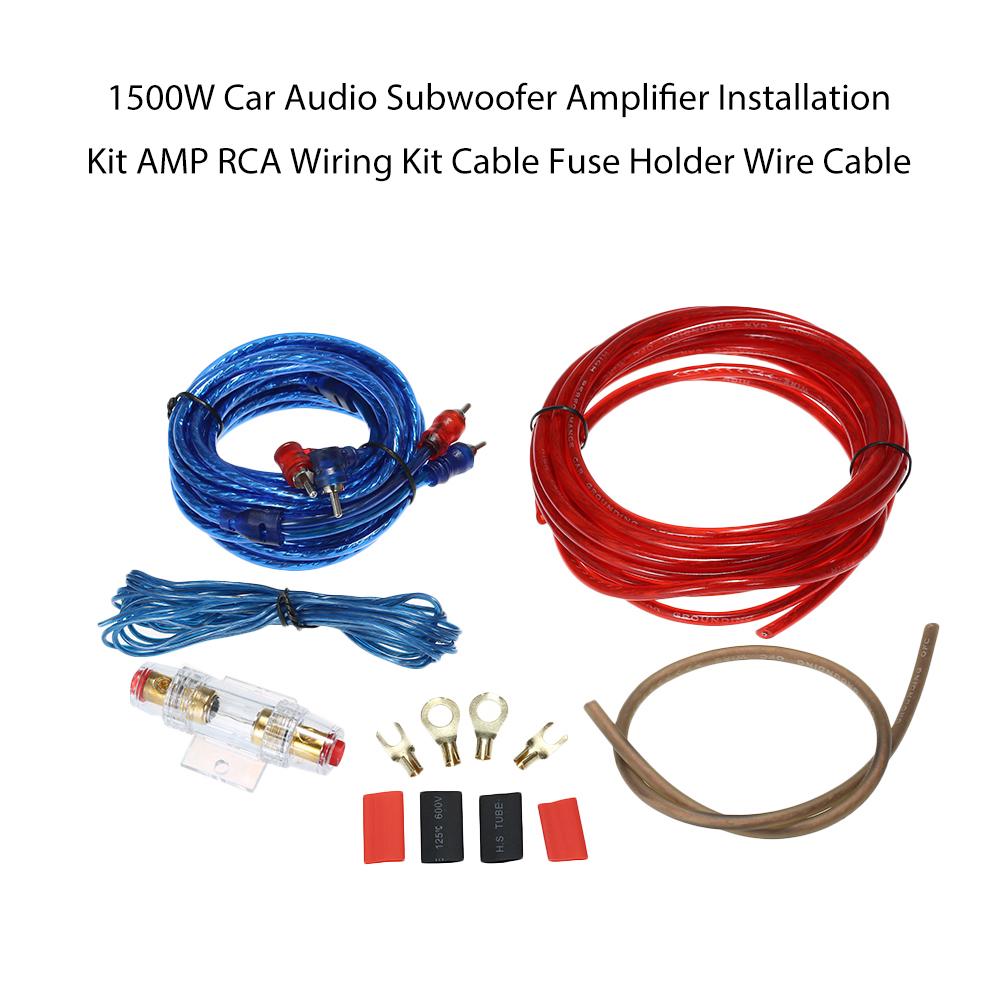 1200W Car Audio Subwoofer Amplifier Installation Kit AMP RCA Wiring Kit Cable Fuse Holder Wire Cable