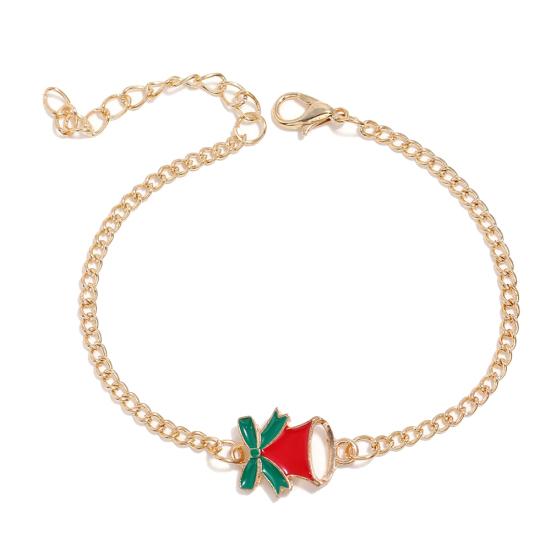 Christmas Tree Santa Elk Bell Earrings Bracelet Ring Necklace Women Jewelry Set