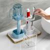 Bathroom Toothbrush Stand with Stable Base Height Adjustable Multi-Function 3 Slots Electric Toothbrush Stand Mouthwash Cup Holder