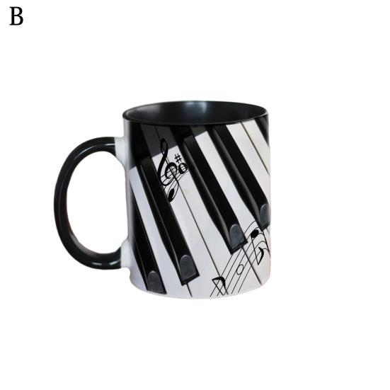 Musical Coffee Mug Ceramic Novelty Music Note Cup Large 350ml Capacity Guitar Piano Violin Design Hot Drinking