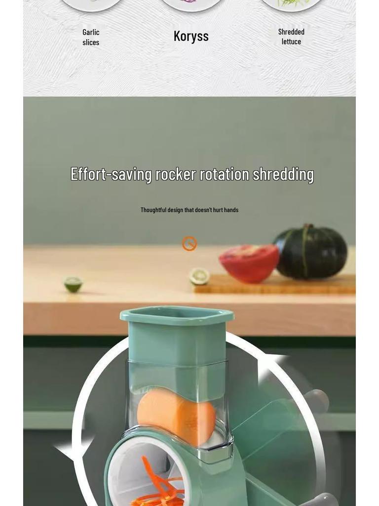 Storm Hand-Crank Vegetable Cutter: Julienne Slicer & Grater for Potatoes and Carrots