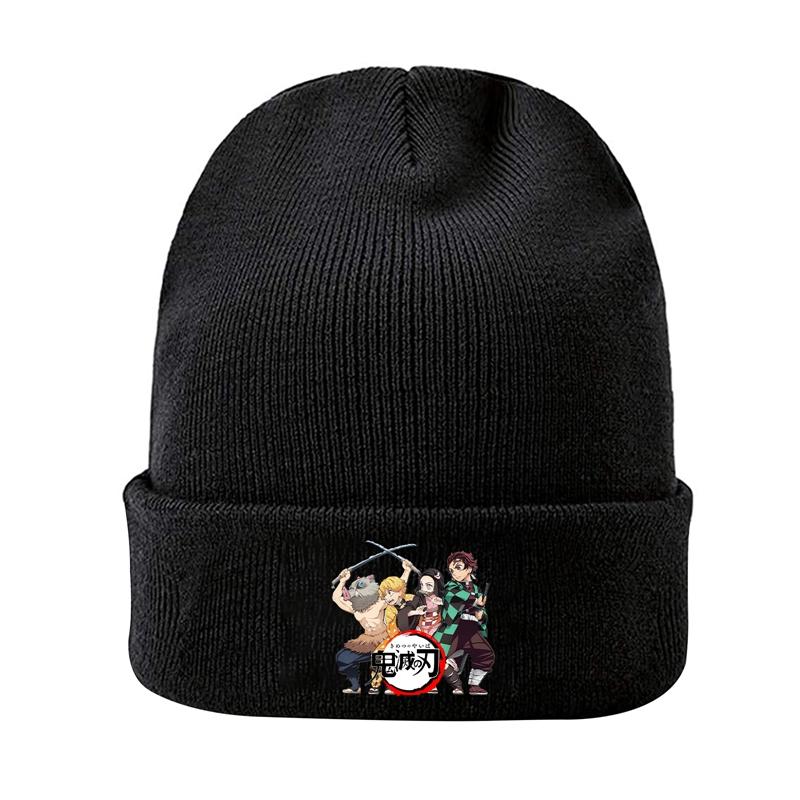 Knit Hat Demon Slayer Kimetsu No Yaiba Anime Winter Warm Beanie Caps Gonpachiro Kamanoko Unisex Women Casual Bonnet