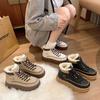 2024 Winter Korean High-Top Velvet Martin Boots for Women, Thick Sole Casual Shoes KT2811