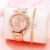 Elegant Ladies Quartz Watch Rose Gold Stainless Steel Band Women Wristwatch Relógio Luxury Diamonds Rhinestone Watch Women