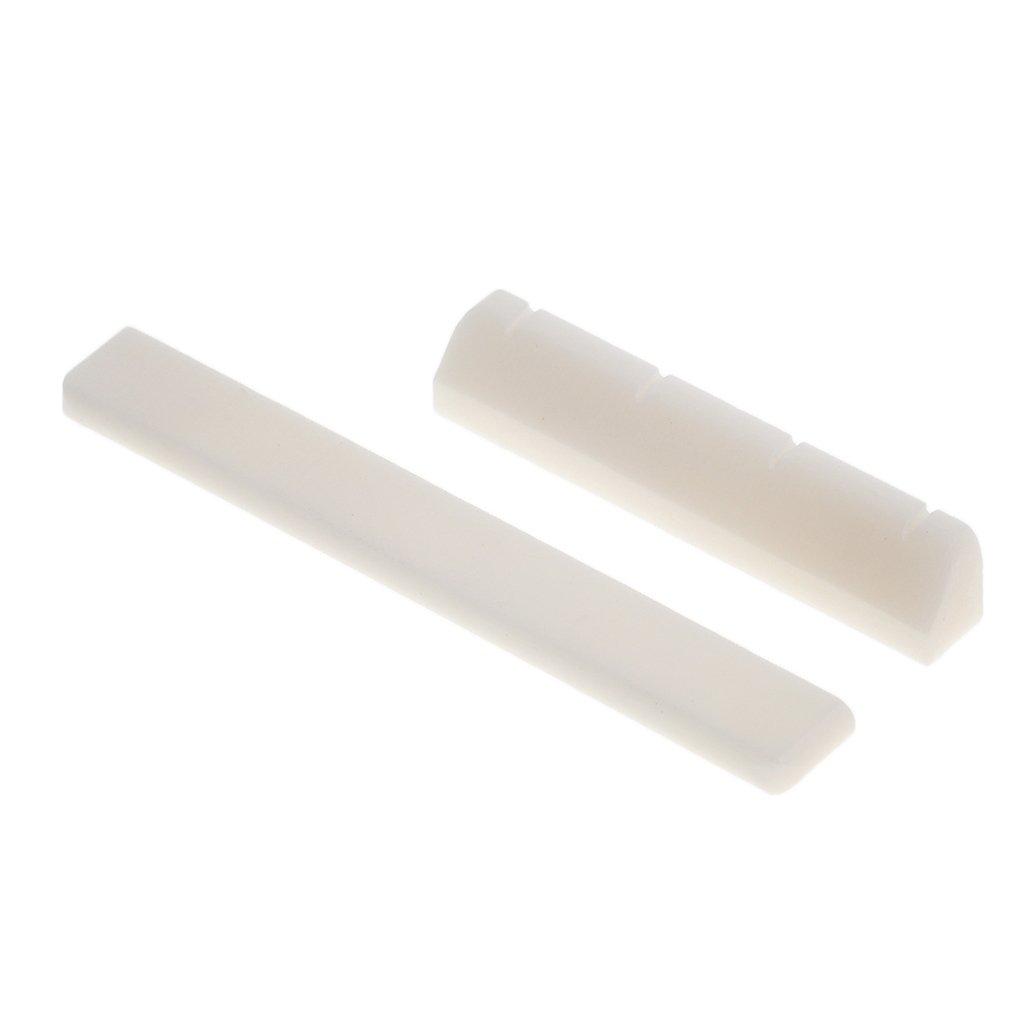 SONONIA 2 Sets Cow Bone Bridge Saddle for Ukulele Stringed Instrument Parts White