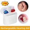 1 Pair Digital ITE Rechargeable Hearing Aid Mini Wireless Noise Reduction Hearing Amplifier for Child Adult Elderly