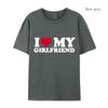 I Love My Girlfriend and I Love My Boyfriend Printed T-shirt Couple Fashion Sports t-Shirt Harajuku Casual Top