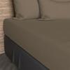 Plain Cotton Fitted Sheet 160x200 Cm JERSEY Taupe, by Soleil D'ocre