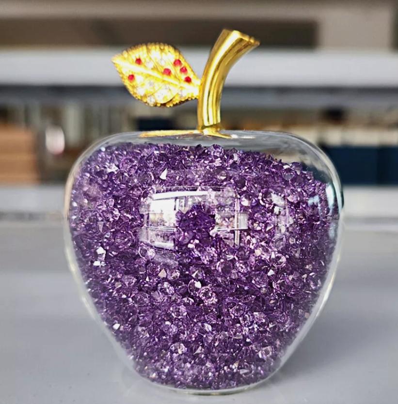 Статуэтка Яблока Блестящий Хрусталь Домашний Декор Украшения на Сочельник Подарок Украшения на Сочельник Домашнее Настольное Украшение 2025