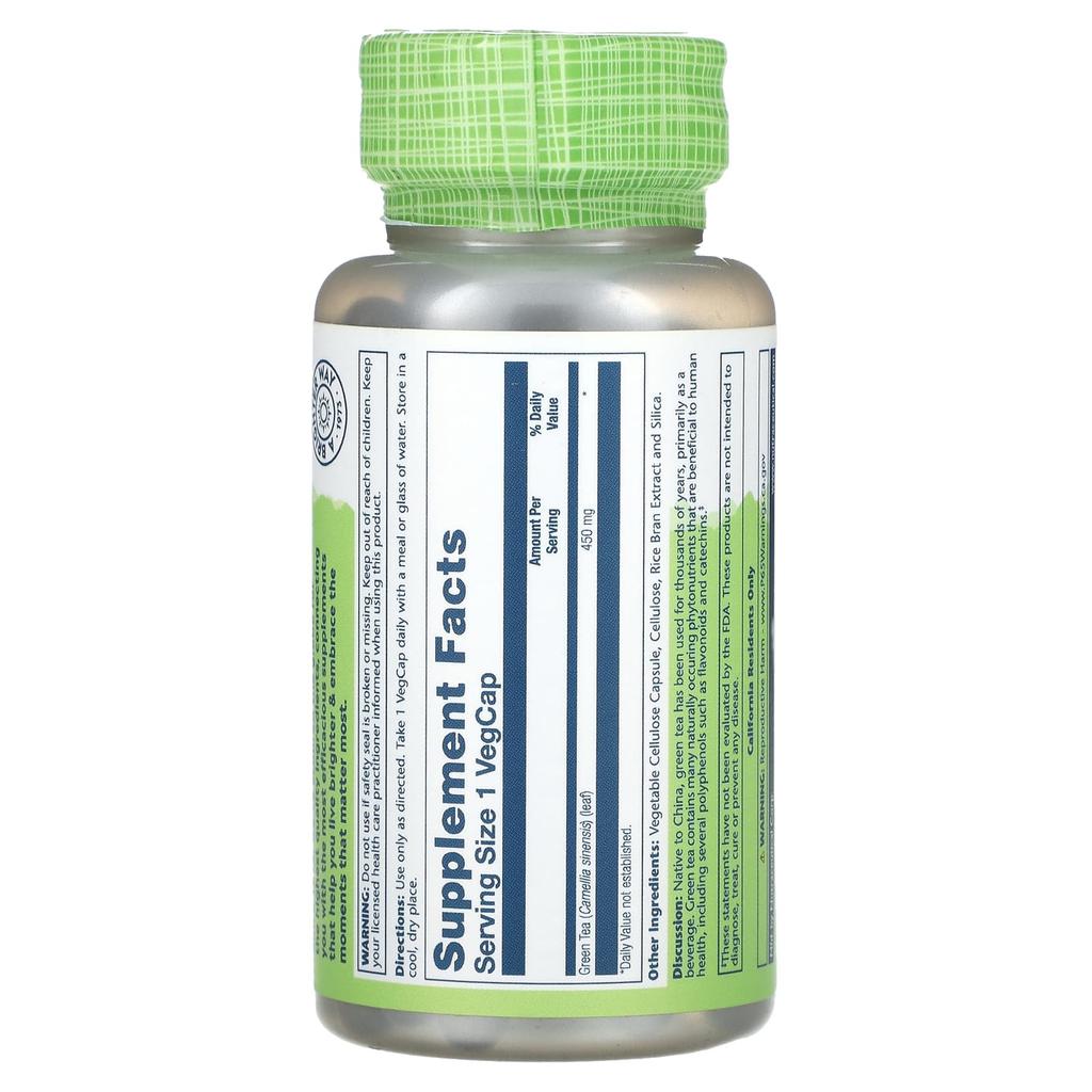 True Herbs, Green Tea, 450Mg, 100 Veggie Caps