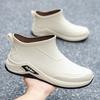 Rain Boots, Men's Shoes, Rainproof and Waterproof Shoes, Short Mid Length Rain Boots, Water Boots, Work Rubber Shoes