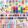 Jecimco Slime Kit Crystal Clay DIY Clay Set Clay Play Toys Handmade Tools Fishbowl Beads Fruit Slices Colorful Foam Confetti Contains 71 Pieces Fluffy