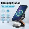 3 In 1 Foldable Charging Station Fast Magnetic Wireless Charger Stand for iPhone 16 15 14 13 12  Watch 9 8 7 6 Airpods Pro
