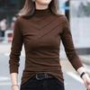 Autumn Winter Women Pullovers Warm Women Blouse Thick Turtleneck Pullovers Bottoming Shirt for Women Warm Blouse