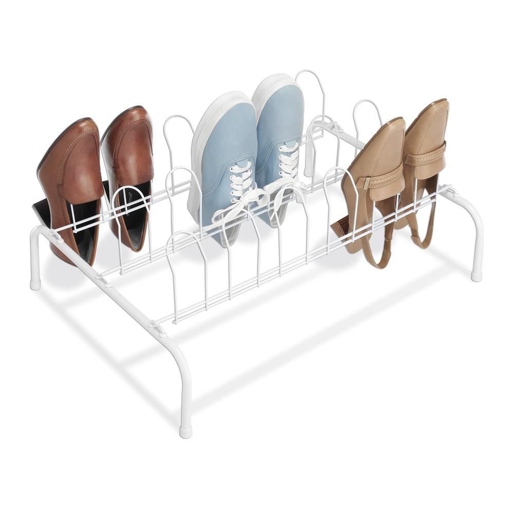 9 Pair Freestanding Shoe Rack Portable Metal Shoe Organizer Compact Storage Solution Bedroom Closet Entryway Modern Home Decor