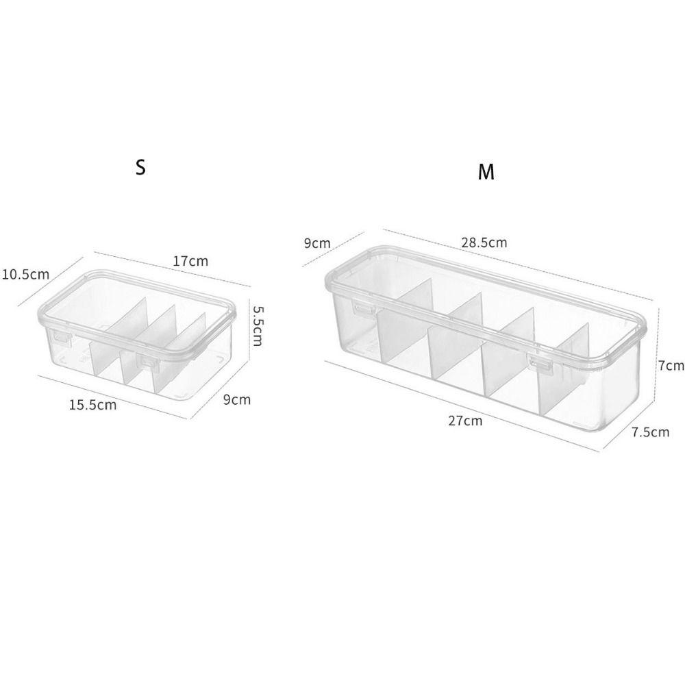 Dustproof Desktop Storage Box Transparent Divided Seasoning Box Transparent Storage Box Kitchen