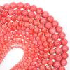 Red Stripe Painting Stone Beads for Jewelry Making Round Loose 4/6/8/10/12 Mm Strand 15'' Necklace Accessories