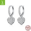 Love S925 Sterling Silver Heart Earrings Women'S Fashion Zircon Style Sterling Silver Ear Buckles Sce821