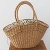 Summer New Straw Bag Women Woven Rattan Handbag Drawstring Handle Bag Large Capacity Hollow Tote Bag KTY