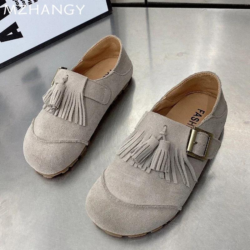 Women Suede Flats Loafers Shoes Fringes Fashion Sport Sneakers 2024 Trend Autumn Running Shoes Casual Walking Dress Mujer Shoes