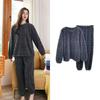 2025 Autumn Women Solid Warm 2 Piece Sets Thicken Velvet Ribbed Fleece Set Pullover And Pants Women Casual Pajama Sets