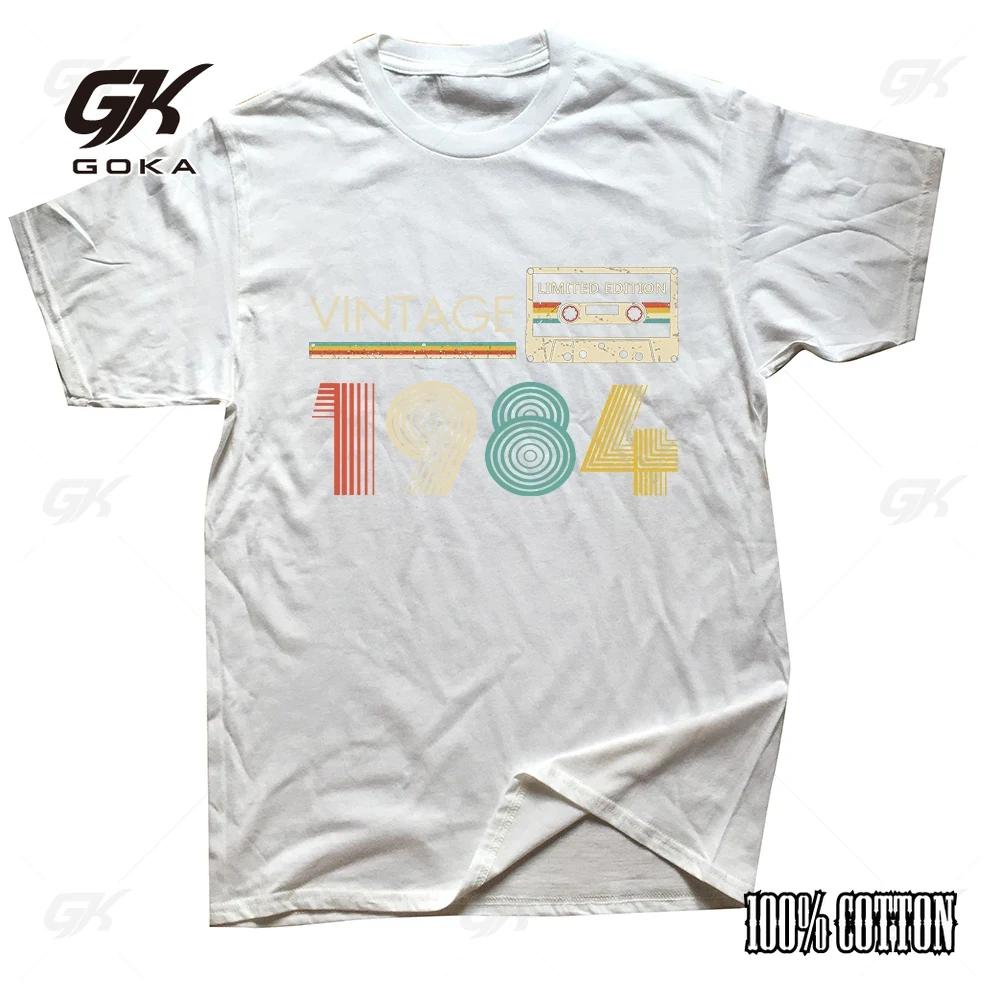 Cassette Vintage 1984 40th Years Old Birthday Party Men T Shirt Limited Edition Retro Graphic Tees Cotton Tops Classic T-shirts