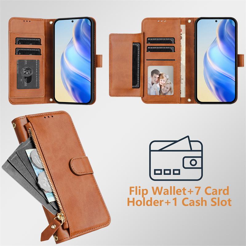 Flip Case for Oneplus 1+ Nord 2T CE 2 3 4 Lite 5G Leather Wallet Cover Card Slot Bag Zipper Casing