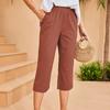 Women's Summer Pocket High Waist Solid Colour Casual Pants
