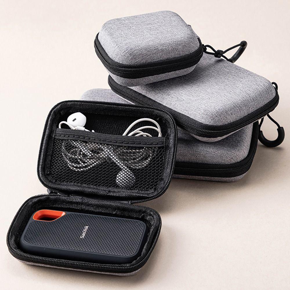 1Pcs Earphone/Phone/Charging Cable EVA Storage Bag Mini Pouch Carrying Bag Zipper Earphone Case