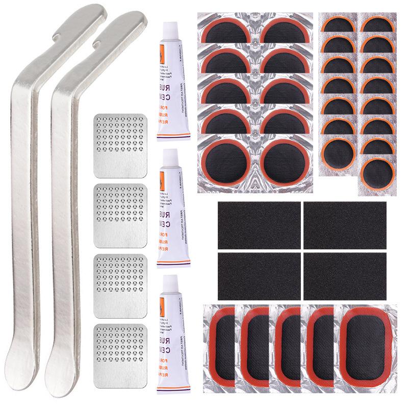 Bicycle Cold Repair Rubber Tire Prying Rod Quick Tire Repair Tool Set Glue-free Tire Repair Piece Tire Repair Tool Box