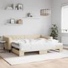 VidaXL Daybed with Trundle and Mattress Cream 90x200 Cm Fabric 3197448