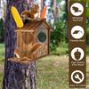 Squirrel Feeder For Outside Wooden Chipmunk Feeder Squirrel House For Corn, Peanuts Large Capacity Squirrel Feeding Stations