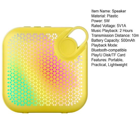 Bluetooth-compatible Speaker with Colorful Lights Low Latency Wide Area Sound Effect Rechargeable