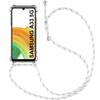 Protective Case - PROSHOP - for Samsung Galaxy A33 5G - Shockproof TPU - Reinforced Corners - White Lanyard