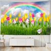 Beautiful White Cloud Rainbow Flower Hanging Cloth Home Wall Decoration Tapestry Office Living Room Tapestry