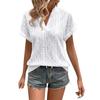Women's Fashion Solid Color Short Sleeve V Neck Casual Pullover T-shirt Top