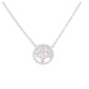 [Q2858] - Silver Necklace 'Tree of Life' Silver White (rhodium-plated) - 14 Mm