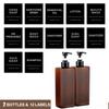 2pcs/set 500ml Square Empty Lotion Bottles with Labels Refillable Bottle Dispenser Containers Soap and Dish Soap Dispenser
