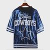 European & American Cross-Border Sequined Bulls Team Jersey - Star Pattern T-Shirt