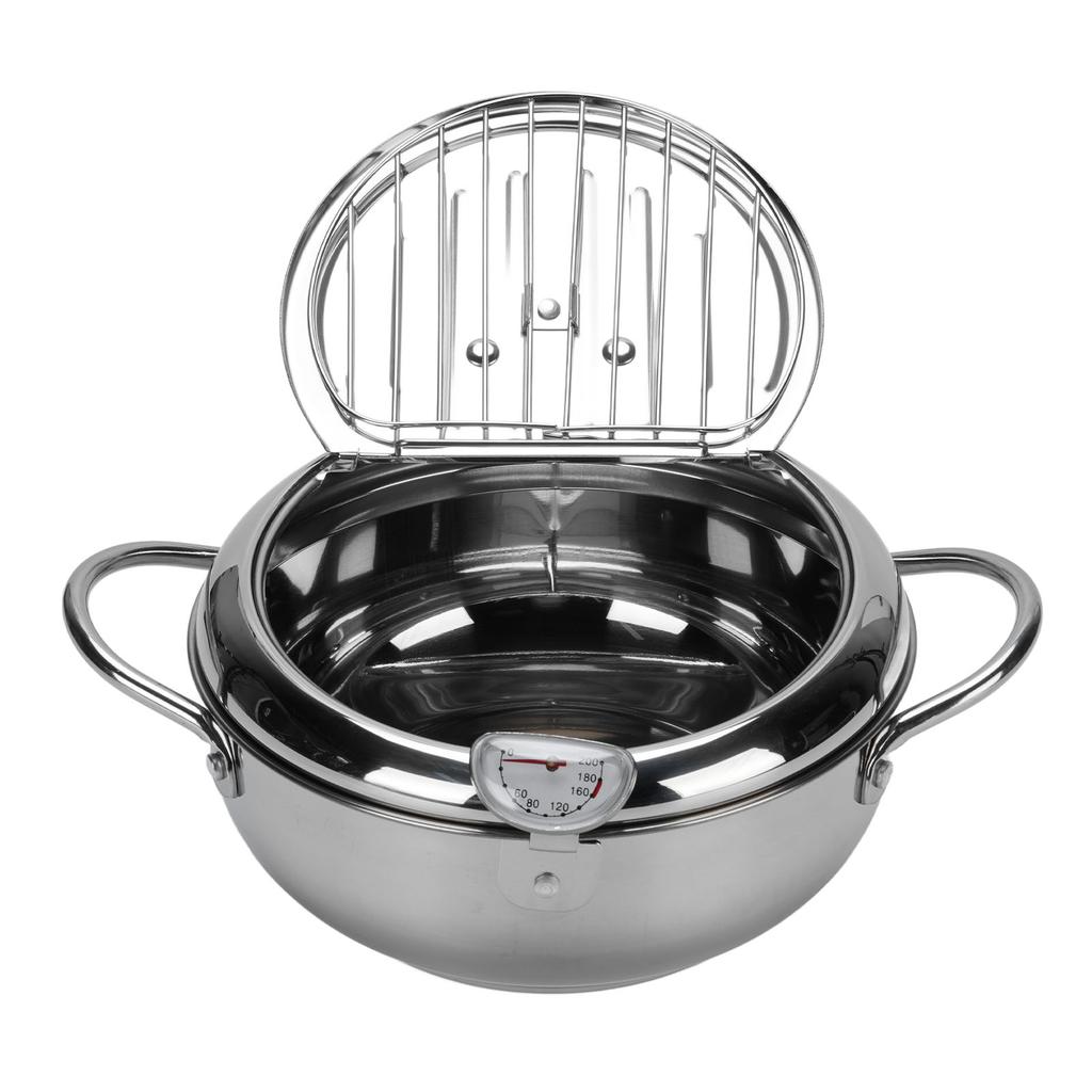 304 Stainless Steel Deep Fryer Pot Temperature Control Multifunctional Oil Saving Thickened with